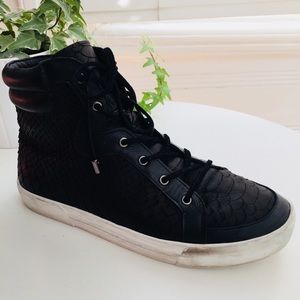Joie snakeskin high-top sneaker